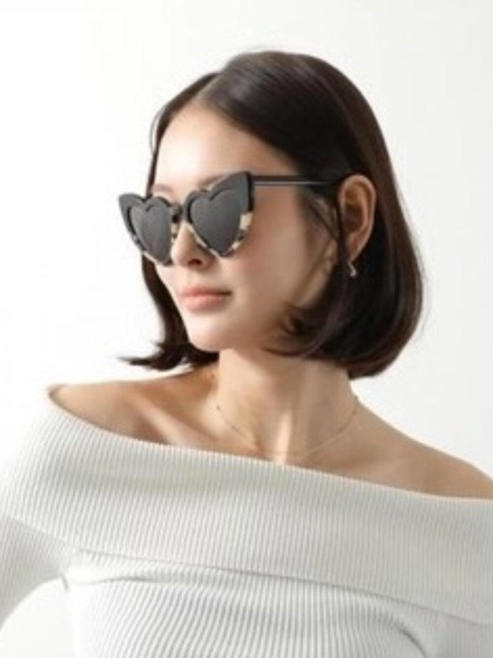 Saint Laurent SL181 LOU LOU 012 Sunglasses Black Geometric Frame, Grey Lenses
